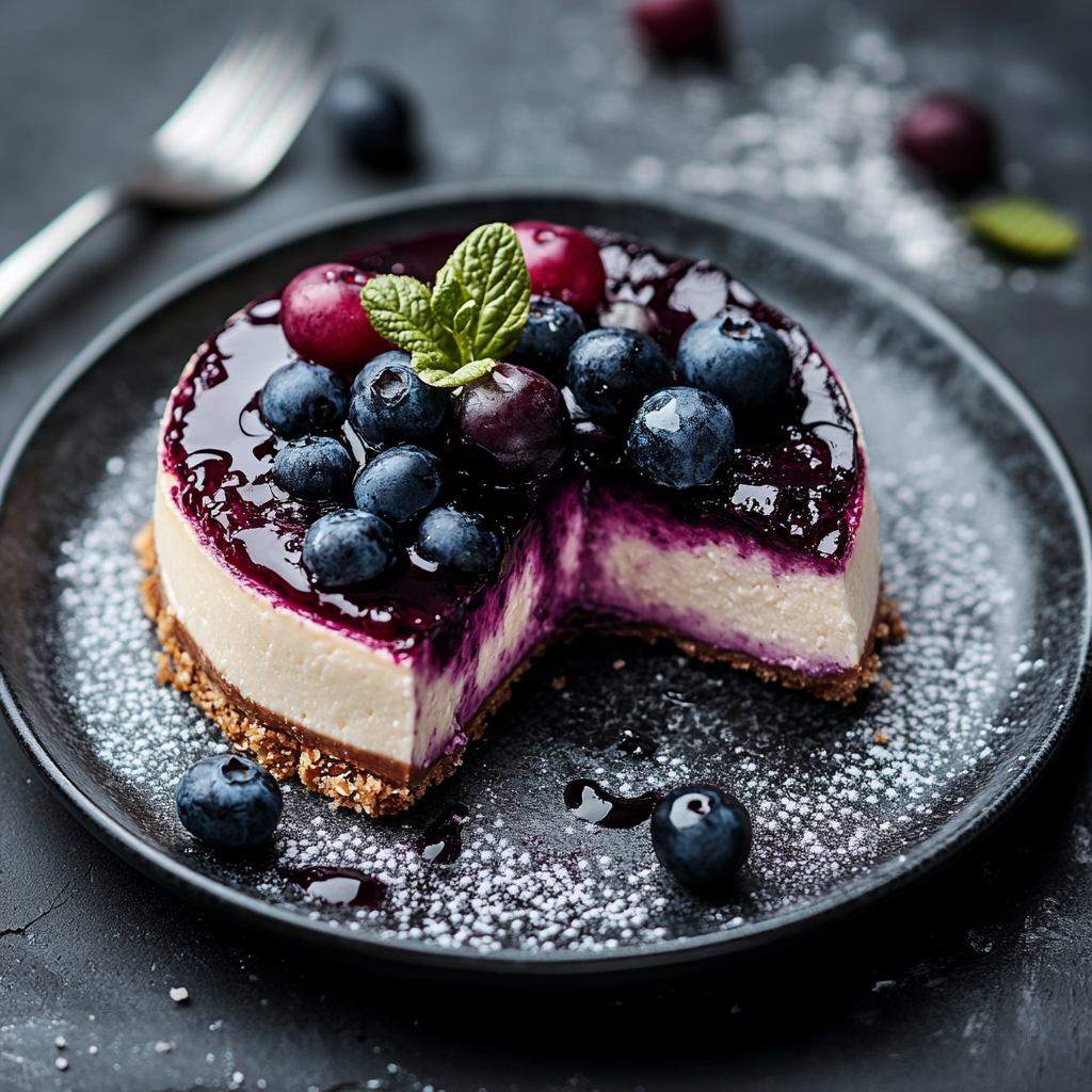 Kein-Backen Heidelbeer-Käsekuchen