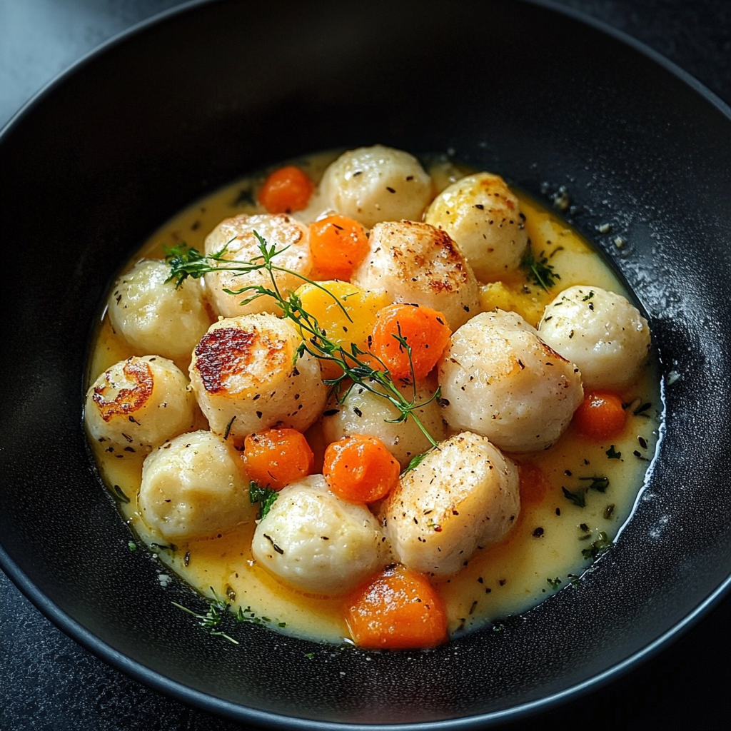Hühnchen und Knödel aus dem Slow Cooker
