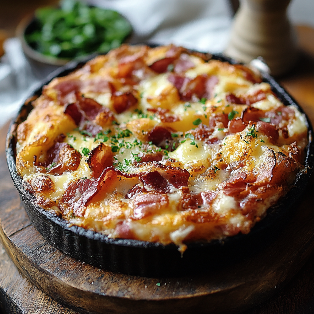 Bacon and Käse Frühstücks-Strata