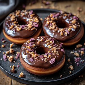 Schokoladenüberzogene Donuts