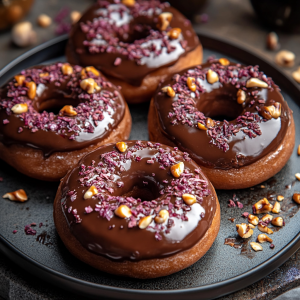 Schokoladenüberzogene Donuts