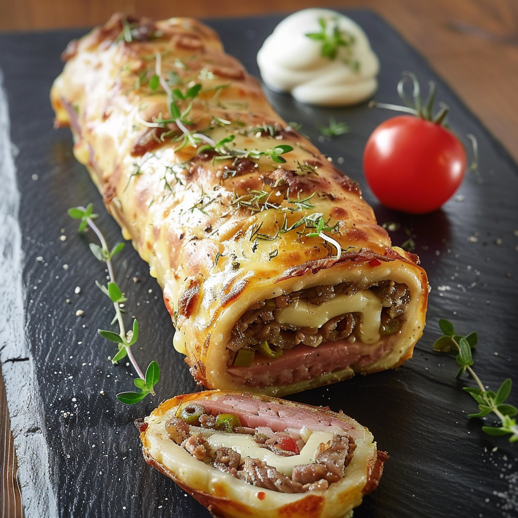Hackfleisch Käse Rolle