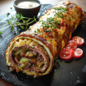 Hackfleisch Käse Rolle