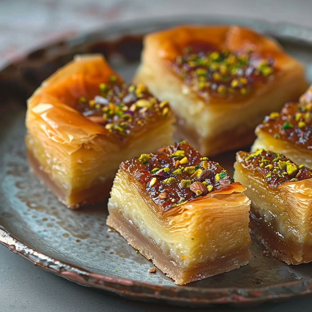 Honig-Pistazien-Baklava-Käsekuchen