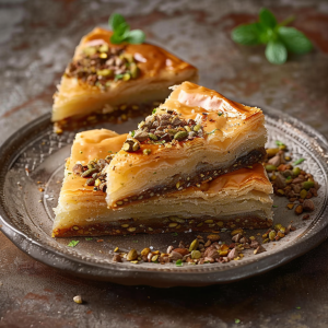 Honig-Pistazien-Baklava-Käsekuchen
