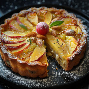 Saftiger Rhabarberkuchen mit Mandeln