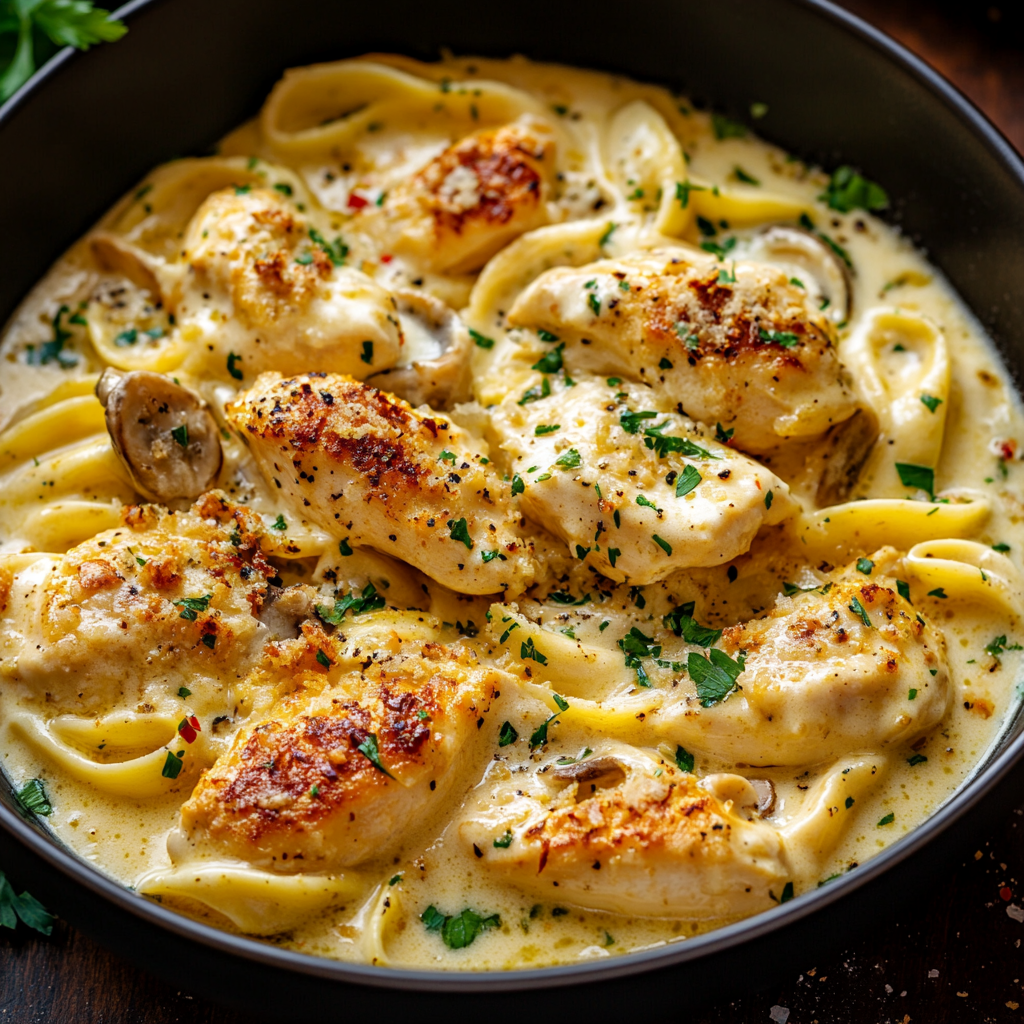 Chicken Alfredo Gefüllte Muscheln