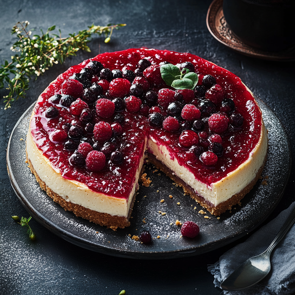 Cheesecake mit Beerenguss