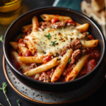 Penne-Hackfleisch-Auflauf mit Fetakruste