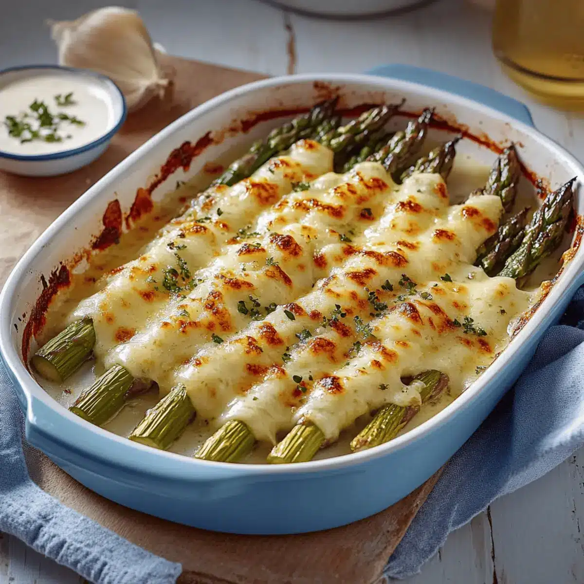 Parmesan-Spargel aus dem Ofen mit cremiger Sobe