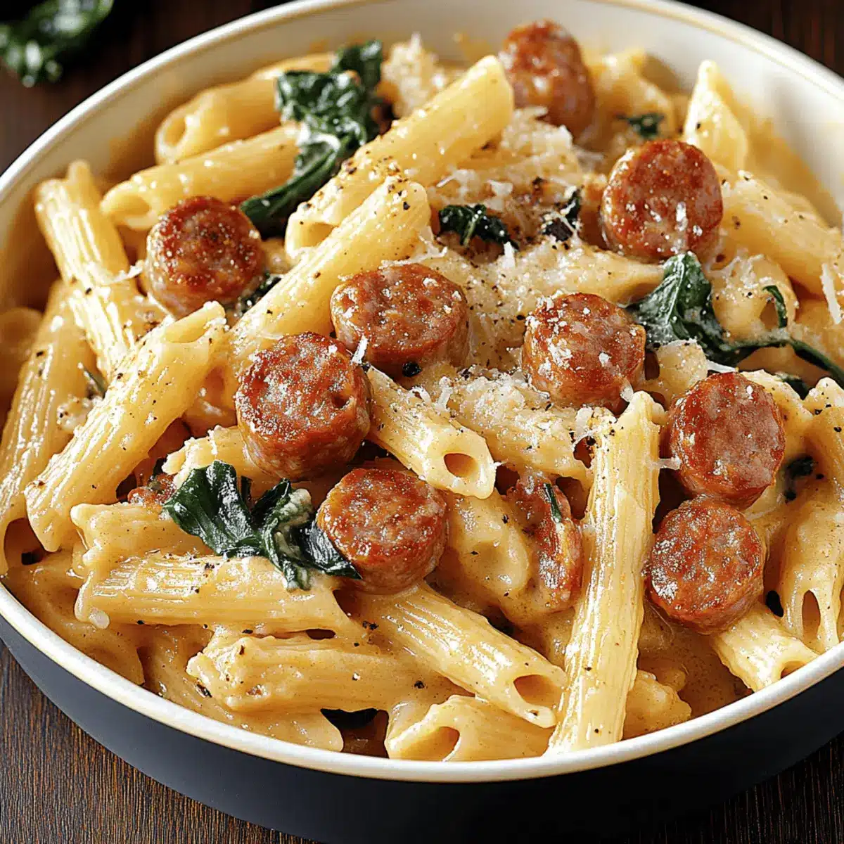 Tuscan Sausage Pasta in Creamy Sauce