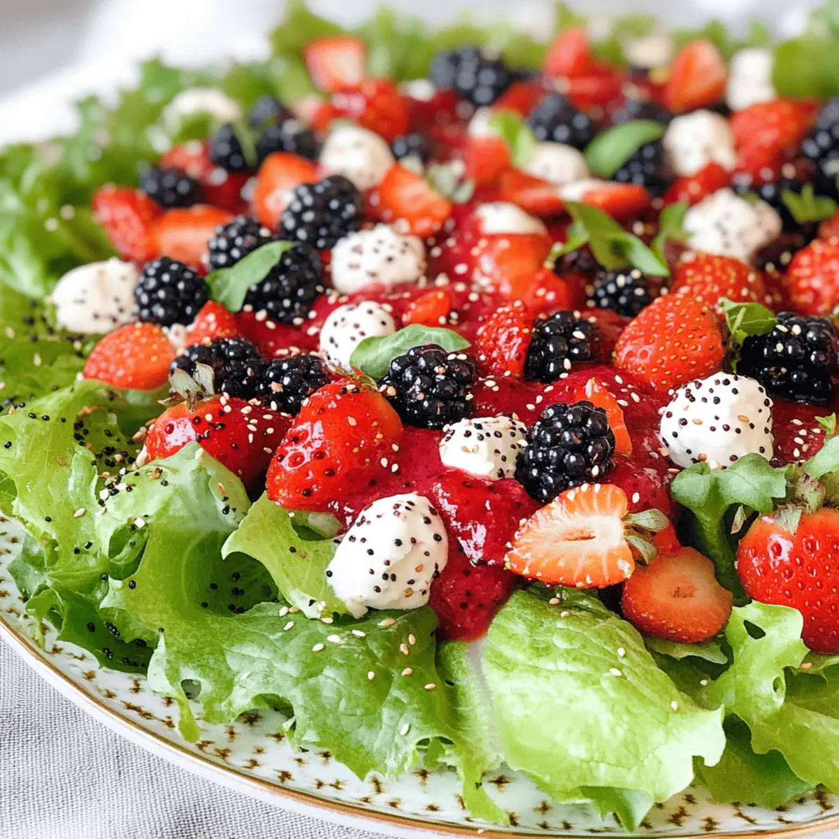 Feldsalat mit Beeren und Erdbeerdressing