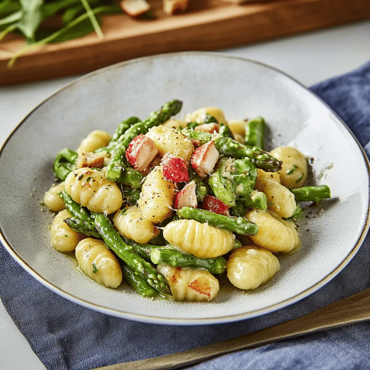 Gnocchi mit grunem Spargel