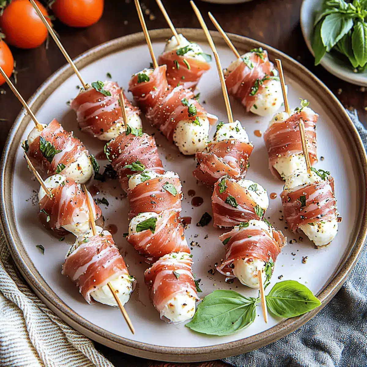 Prosciutto Wrapped Mozzarella Bites