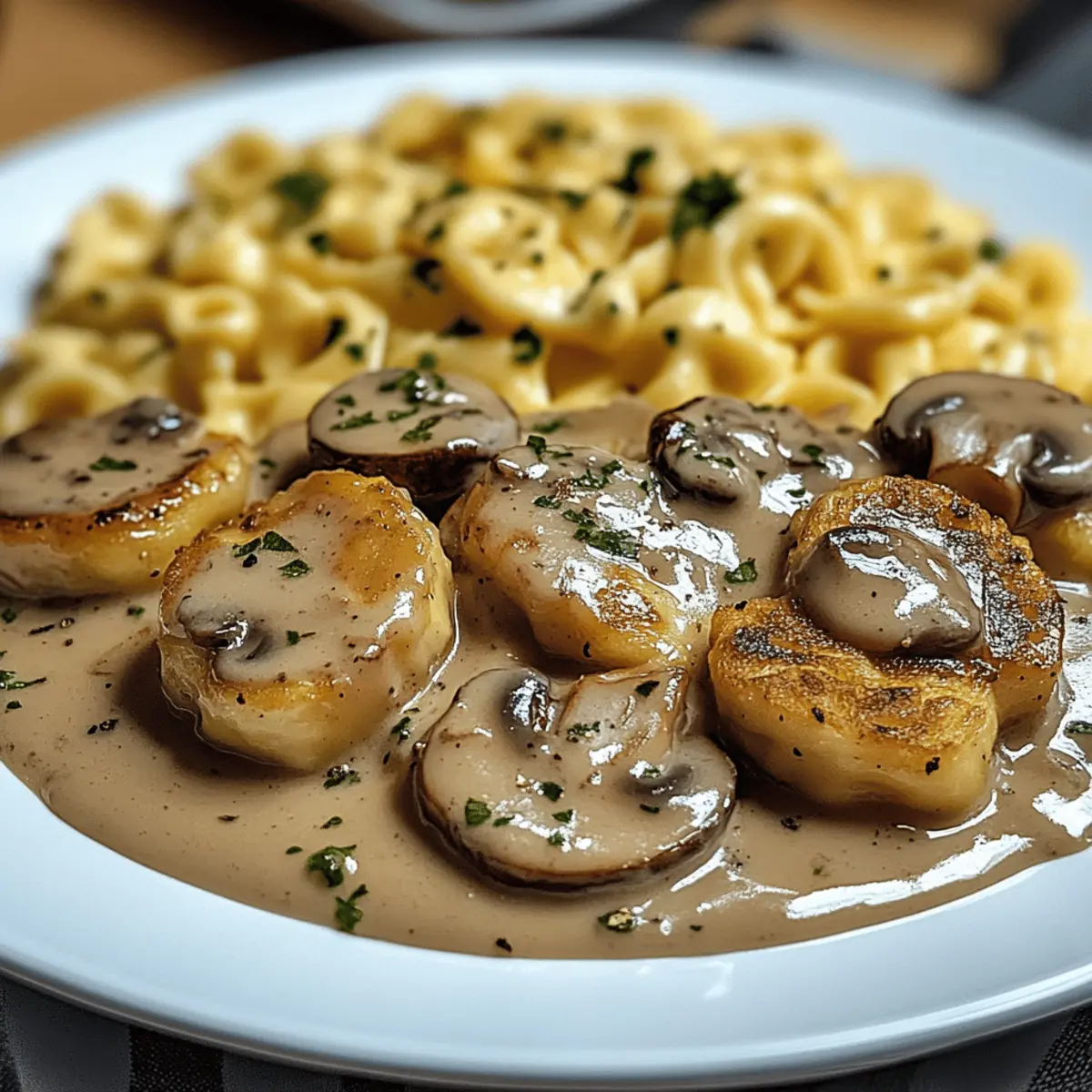 Medaillons in Champignon Rahmsoße mit Spätzle