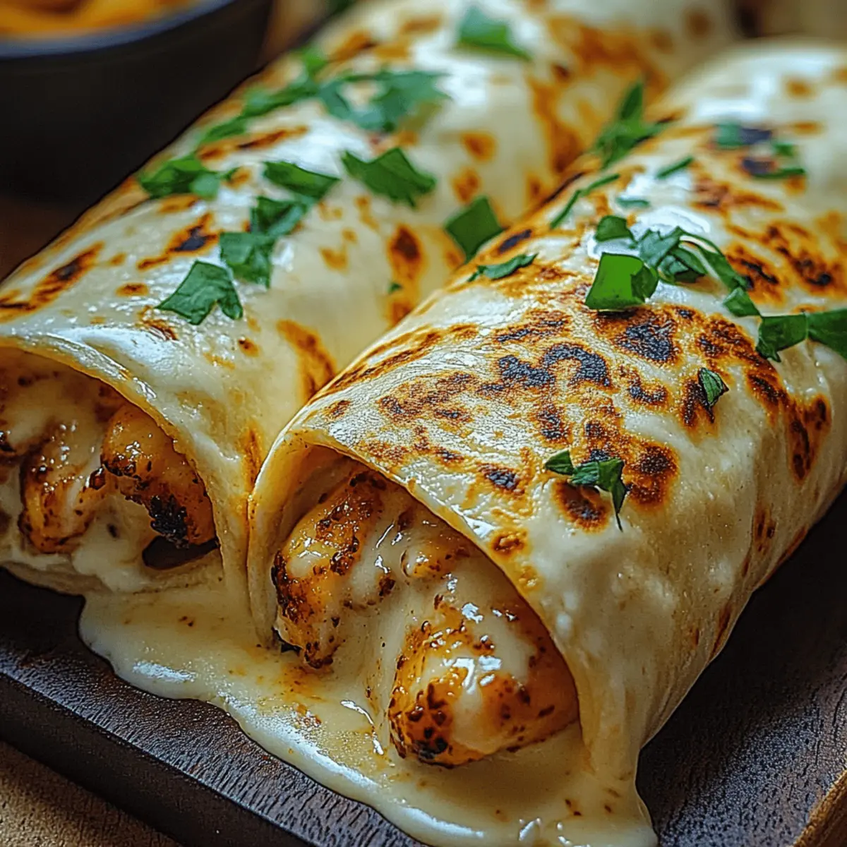 Kase-Geschmack Huhnchen Wraps