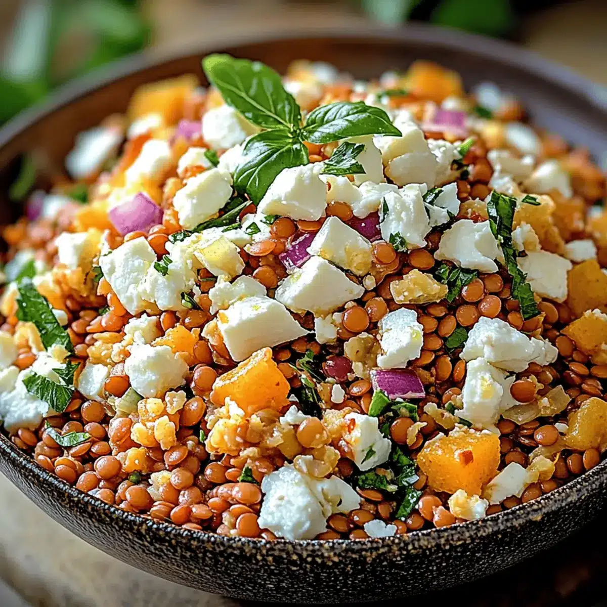 Orientalischer Rote Linsen Salat mit Feta