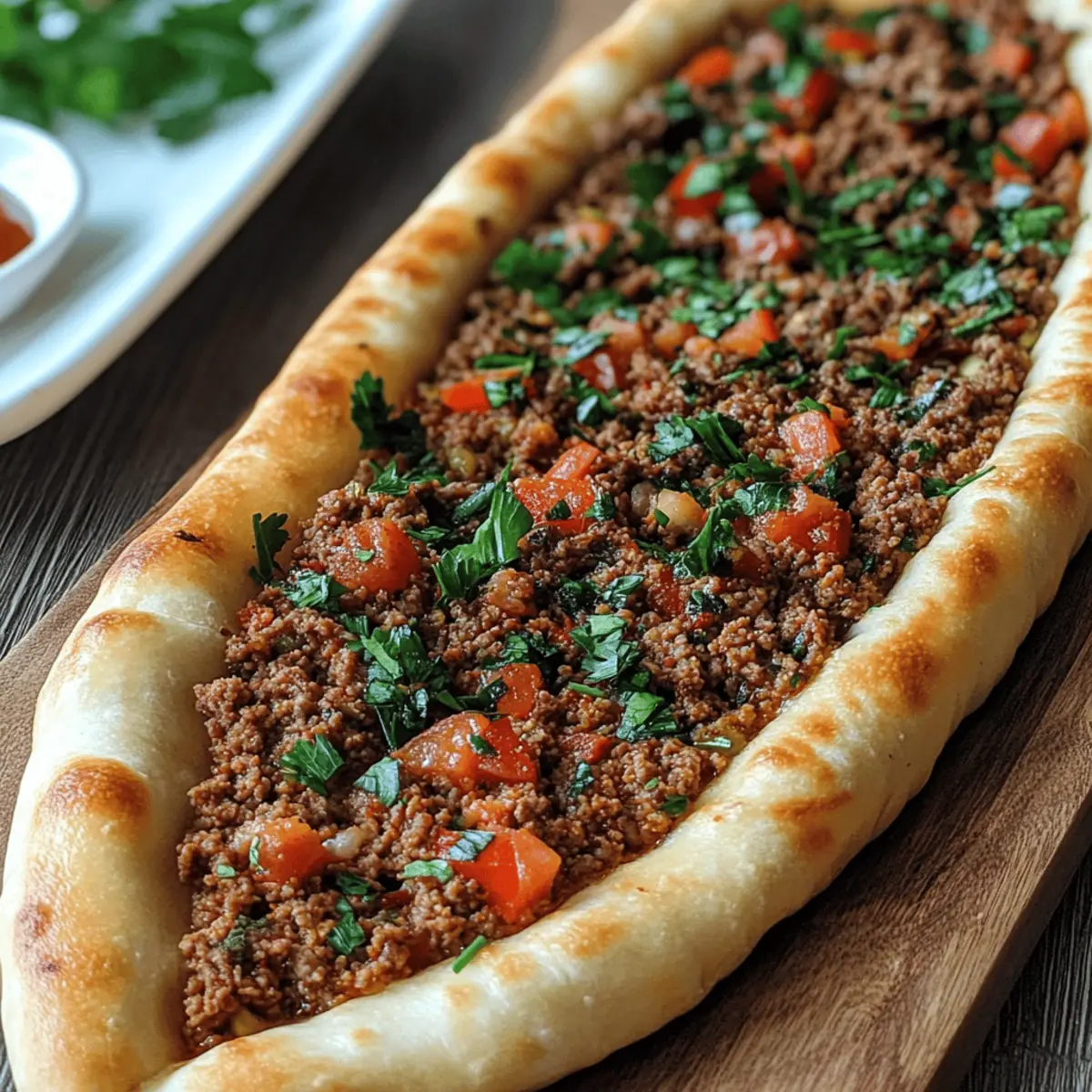 Türkische Pide Hackfleisch