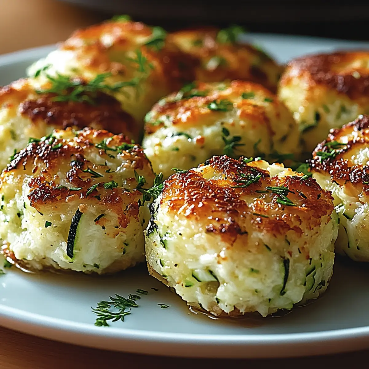 Knusprige Zucchini-Feta-Bällchen aus dem Ofen