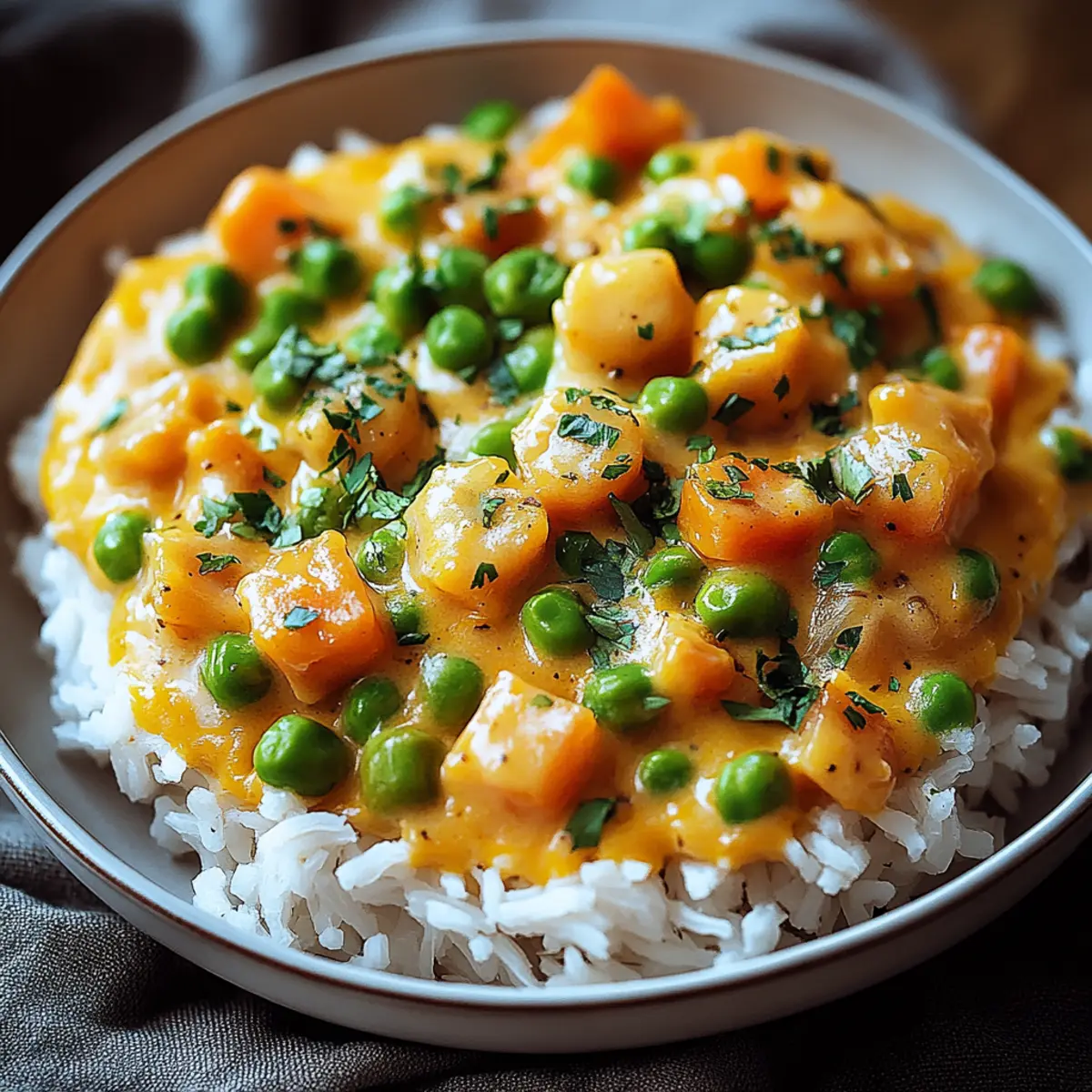 Reis mit Gemüse-Frischkäse-Sauce