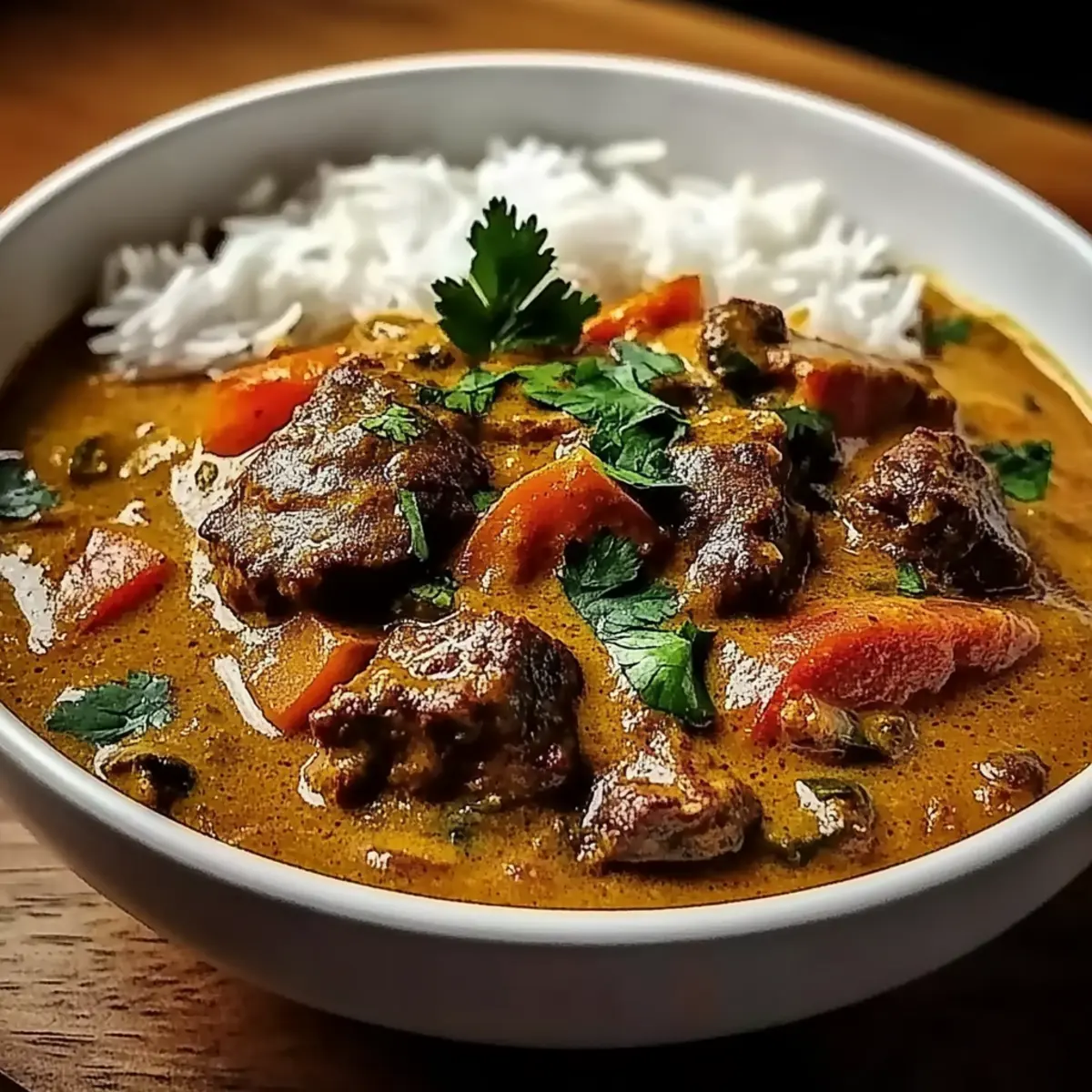 Lamm in cremigem Kardamom Curry