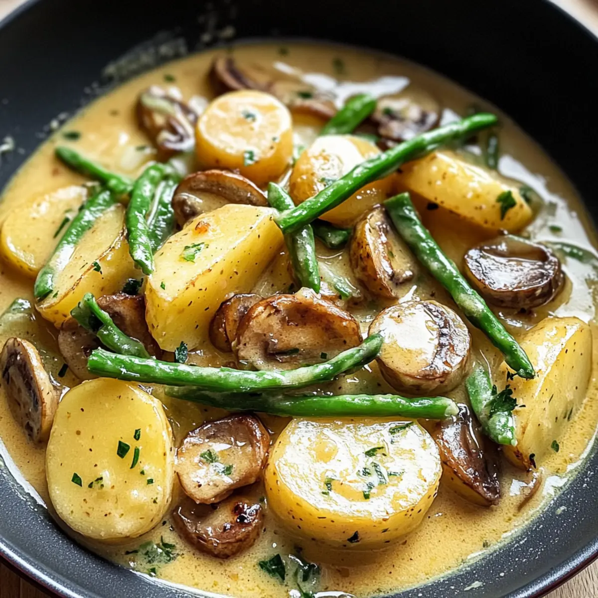 Kartoffel-Pilz-Pfanne mit Bohnen