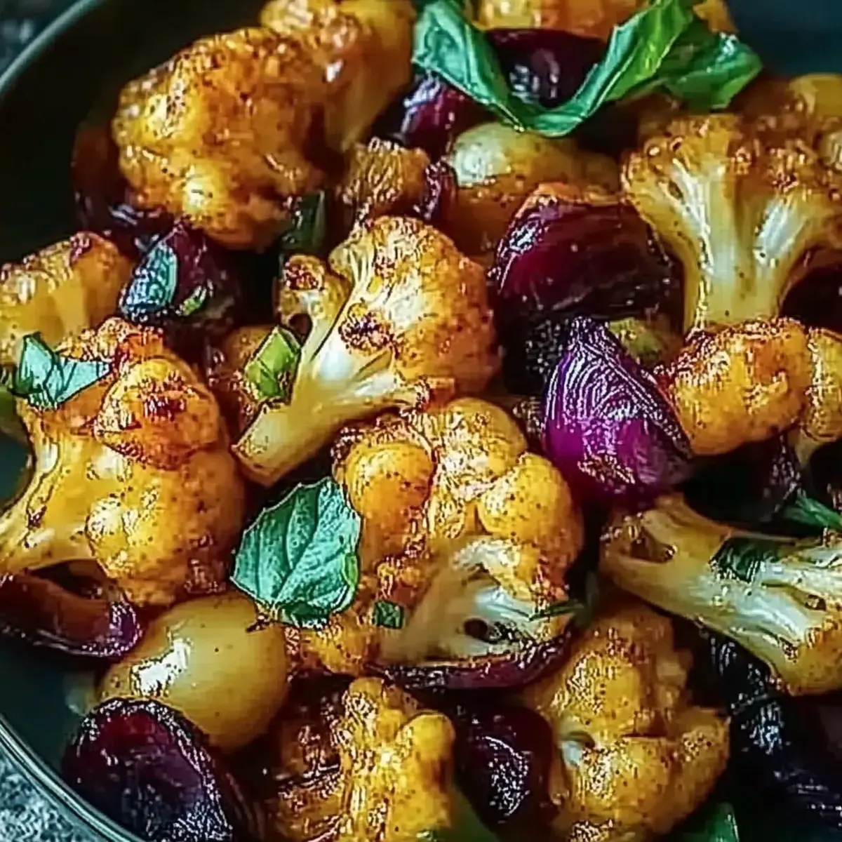 Gebratener Blumenkohl mit Honig-Curry