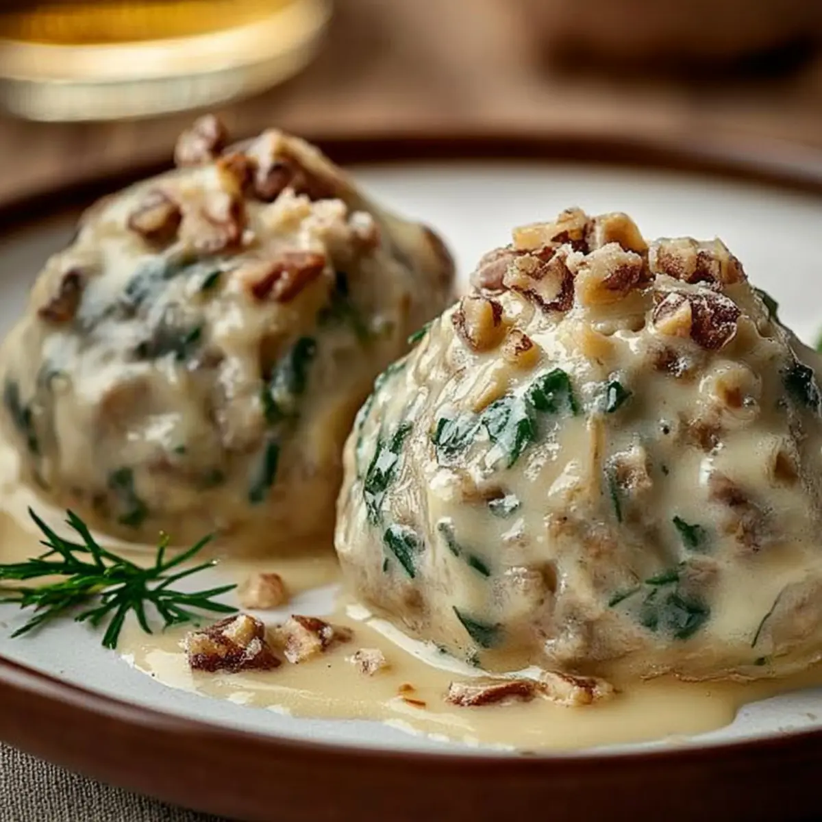 Walnuss-Spinatknödel