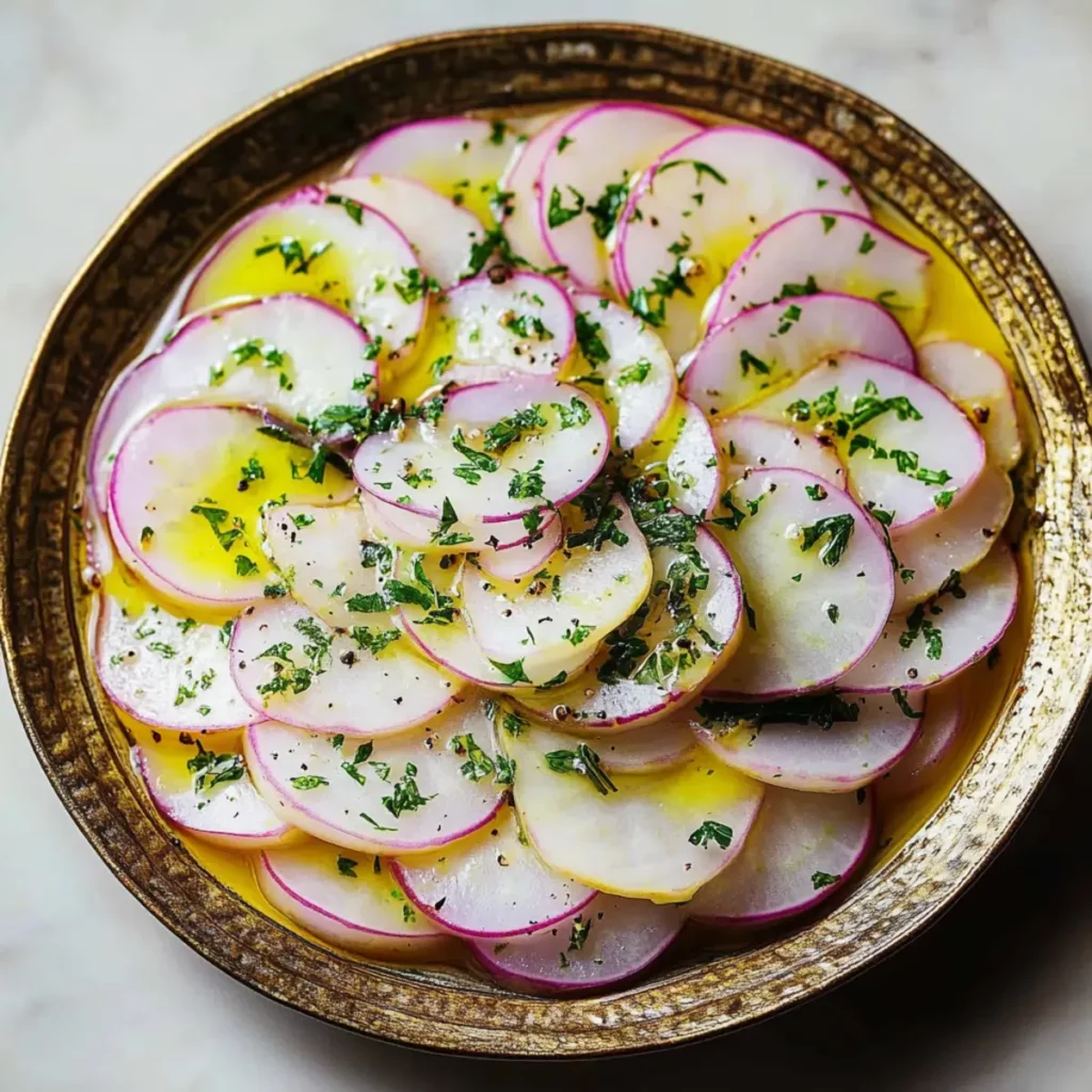 Kohlrabi Carpaccio mit Zitronen