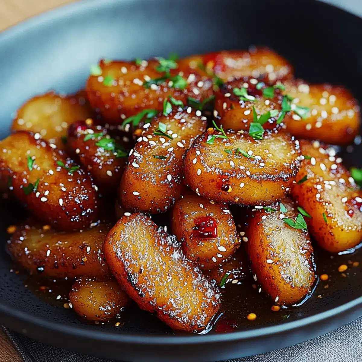 Knusprige Honig-Chili-Kartoffeln