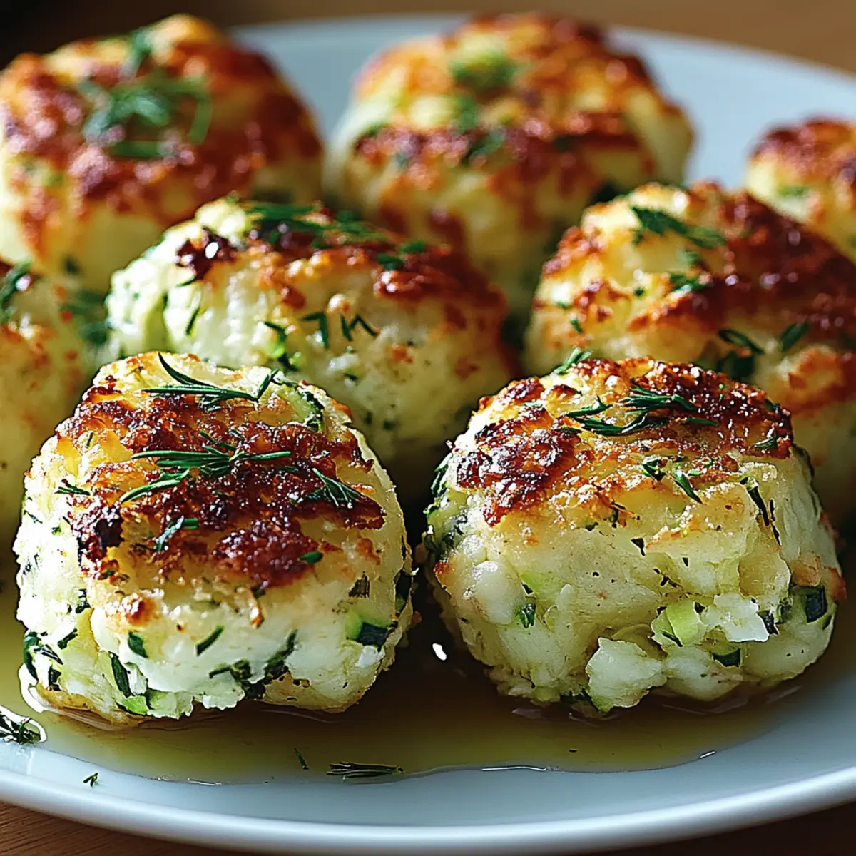 Knusprige Zucchini-Feta-Bällchen aus dem Ofen