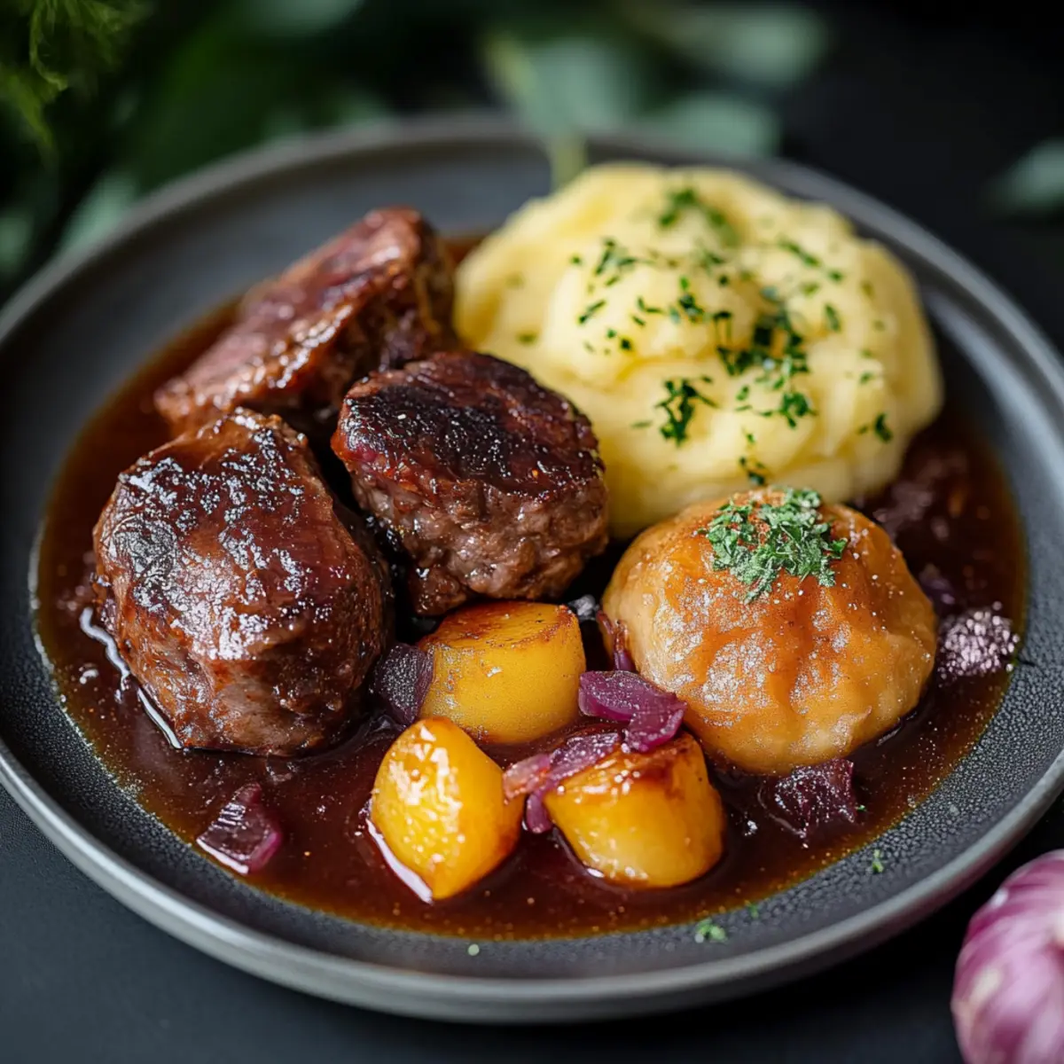 Geschmorte Schweinebäckchen – super zart und ganz einfach! - Zutaten vorbereitet