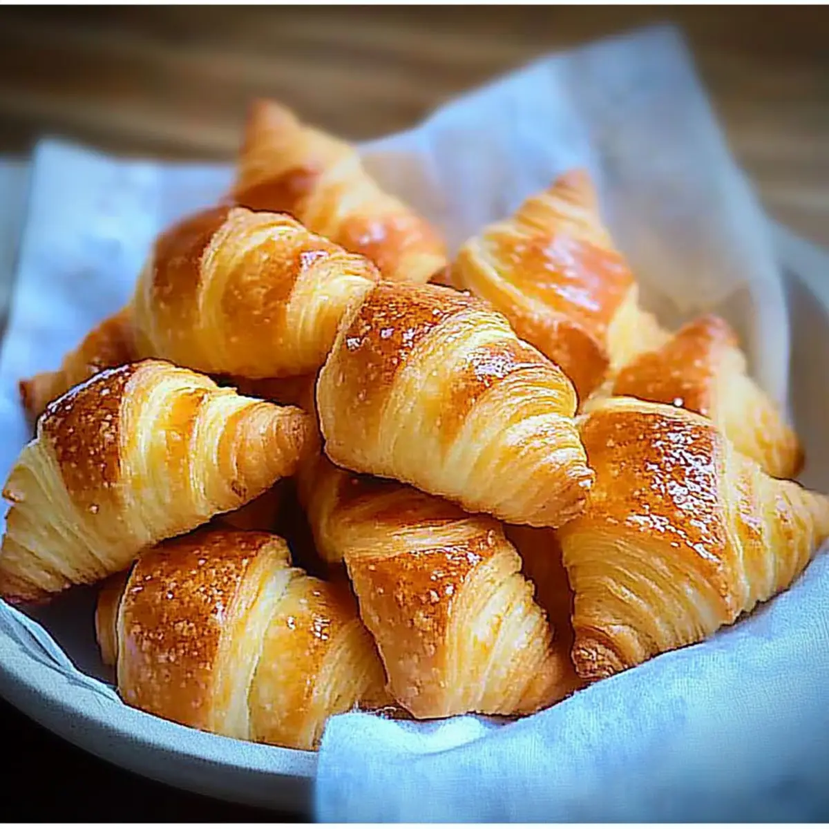 Einfache und leckere Low Carb-Croissants - Nahaufnahme der leckeren Textur