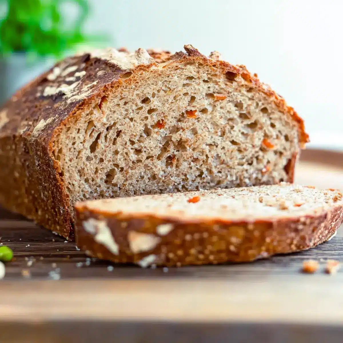 Saftiges Low Carb Karottenbrot – Kohlenhydratarmes Brot ohne Quark - Fertiges Gericht auf einem Teller