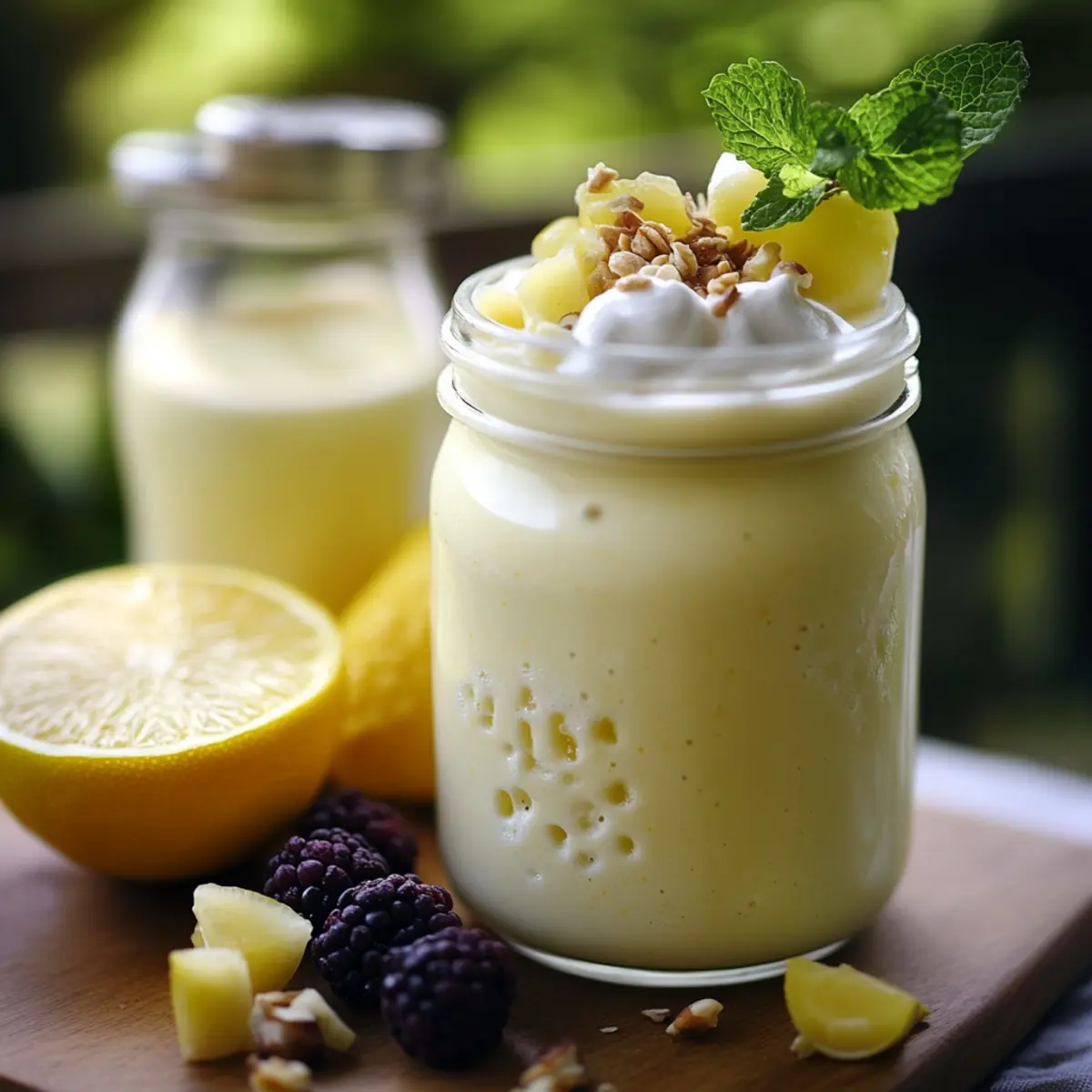 Der erfrischende Zitronen-Smoothie - Nahaufnahme der leckeren Textur