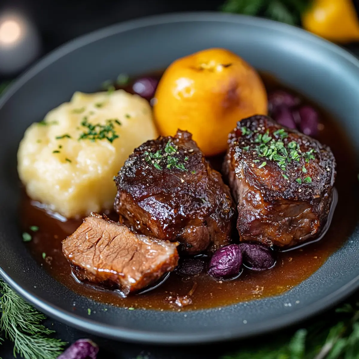 Geschmorte Schweinebäckchen – super zart und ganz einfach! - Nahaufnahme der leckeren Textur