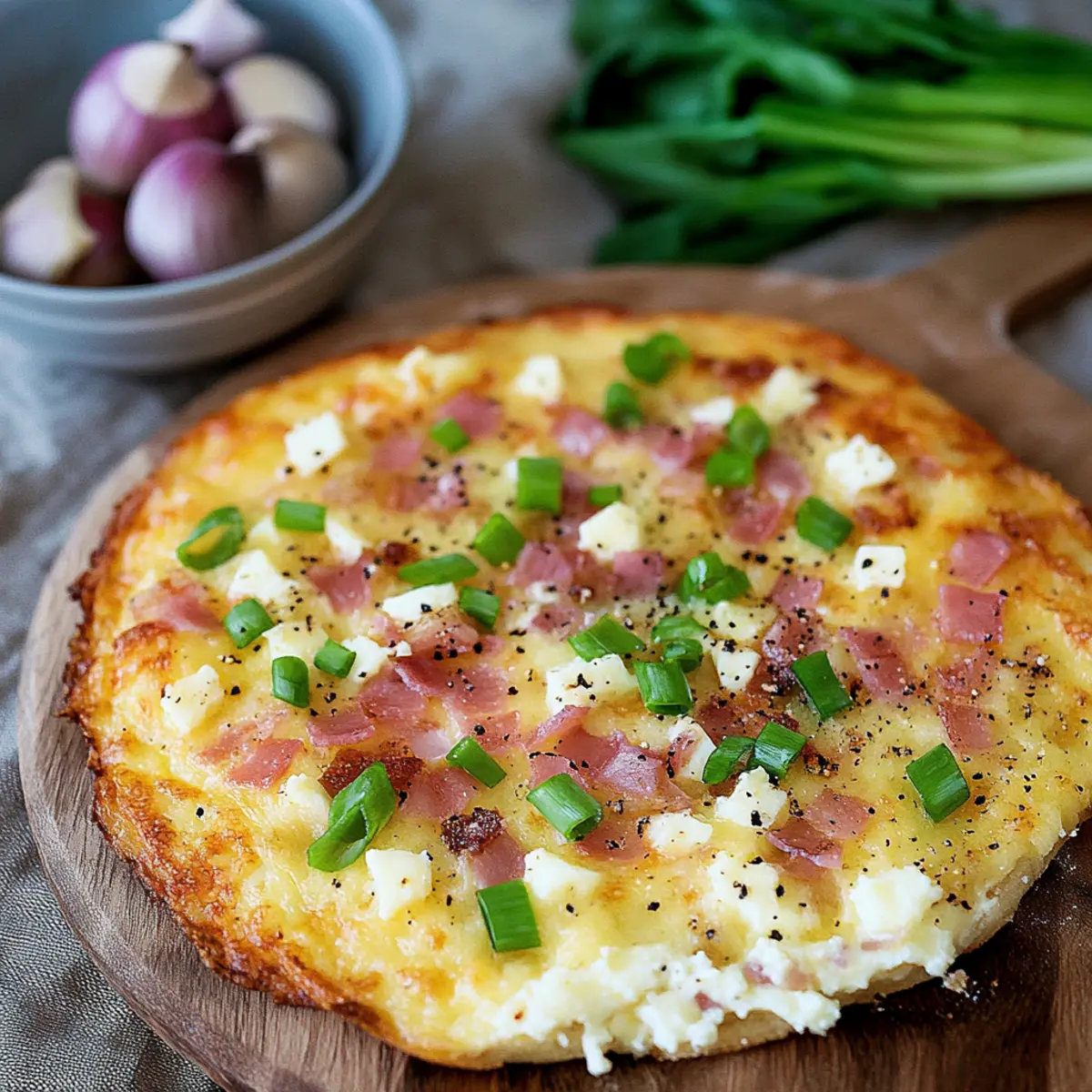 Low Carb Flammkuchen mit Quark-Eier-Teig