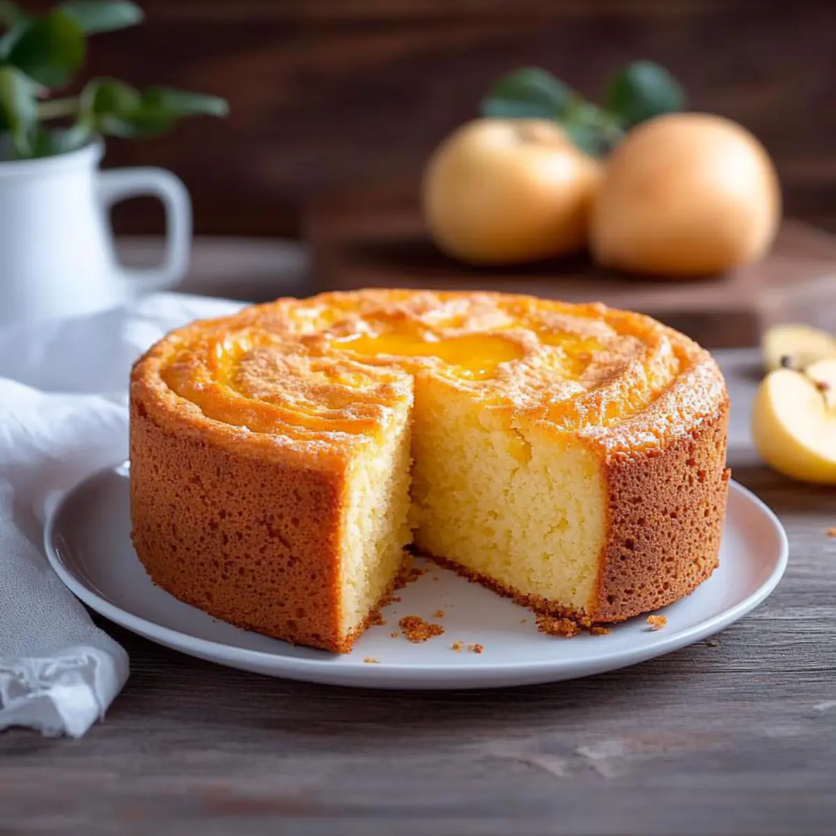 Rezept: Apfelmus-Rührkuchen - Fertiges Gericht auf einem Teller