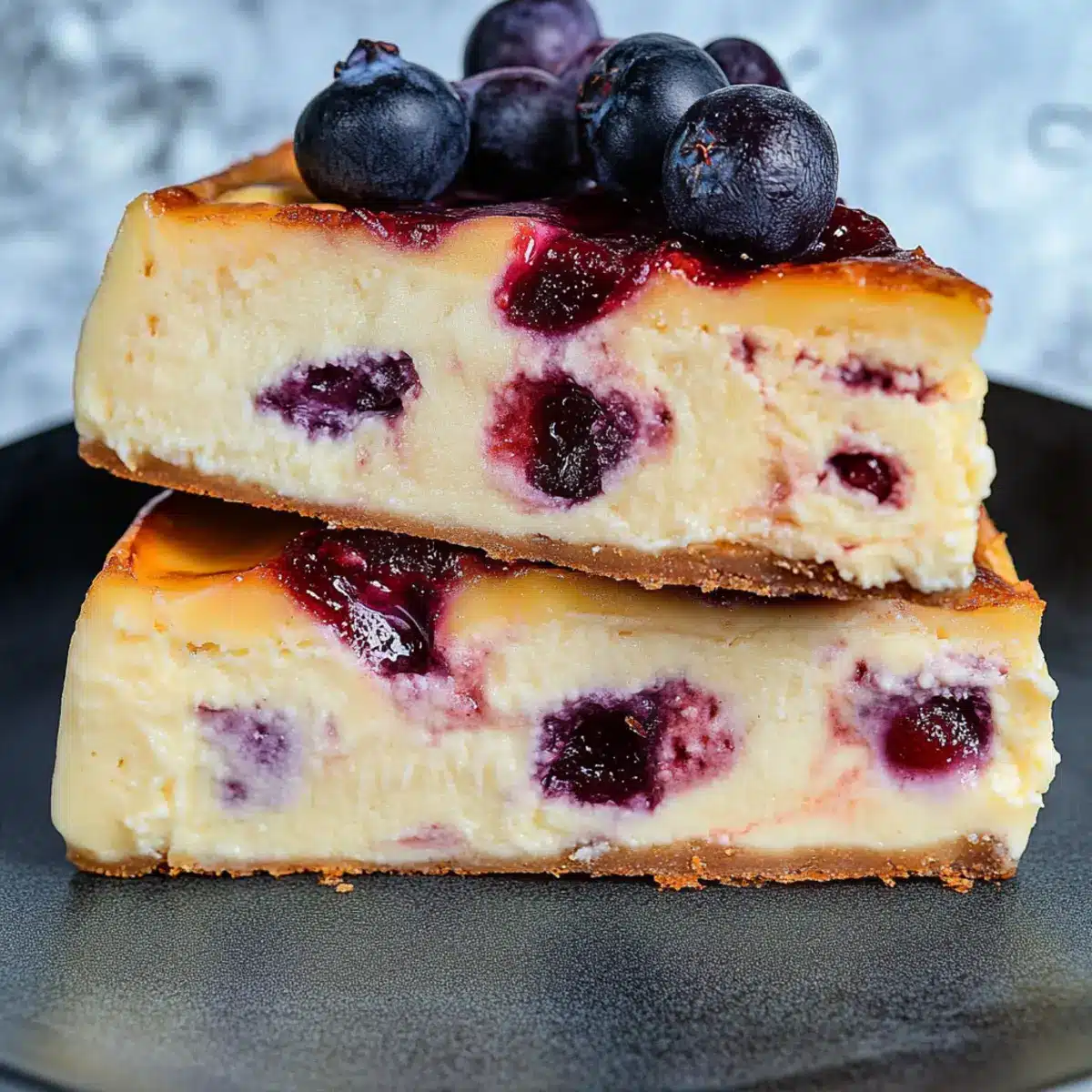 Gesunder Käsekuchen ohne Zucker- high Protein & Low Carb - Fertiges Gericht auf einem Teller