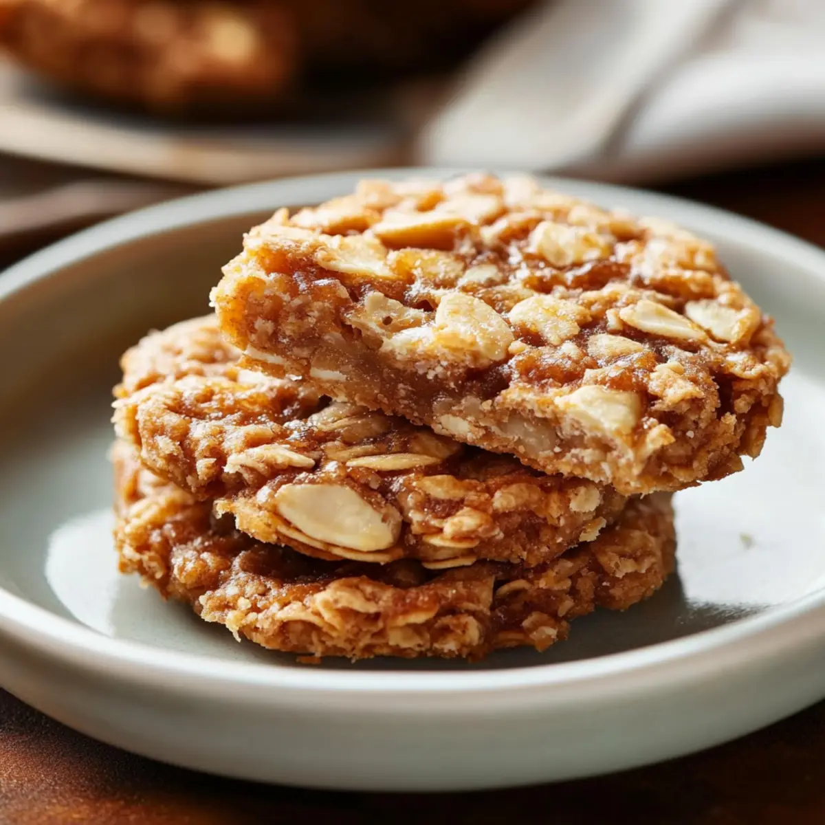 Rezept für schnelle Honig-Haferkekse - Nahaufnahme der leckeren Textur