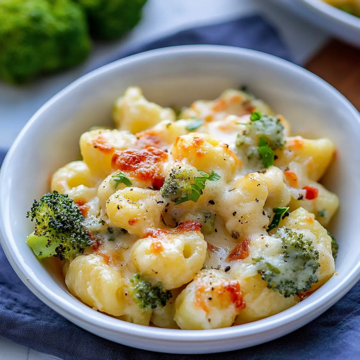 Gnocchi-Brokkoli-Auflauf – einfach und lecker! - Nahaufnahme der leckeren Textur