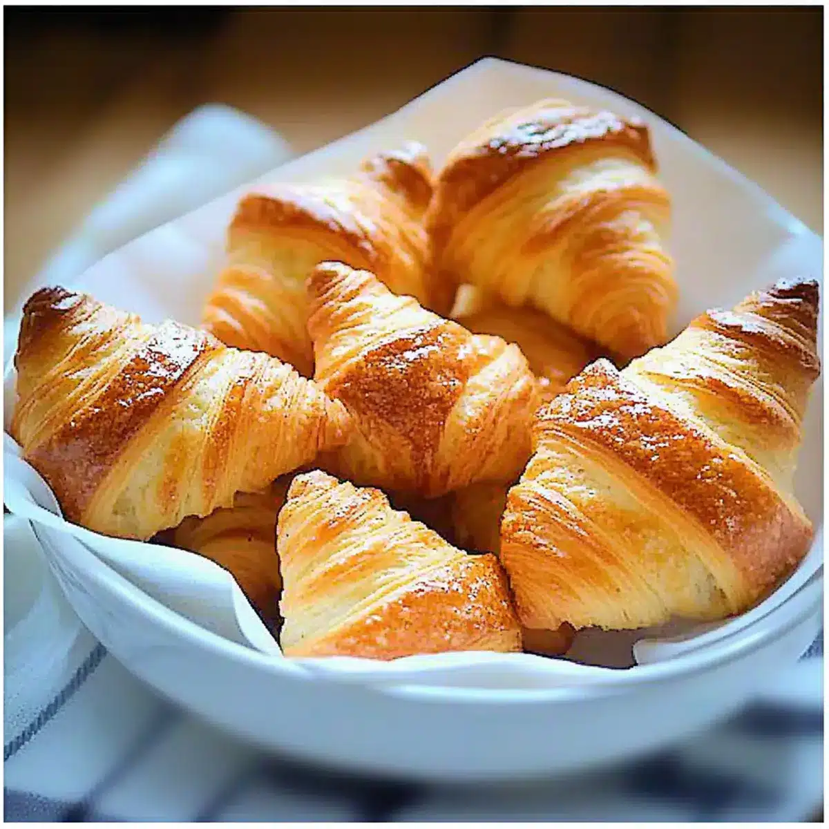 Einfache und leckere Low Carb-Croissants - Fertiges Gericht auf einem Teller