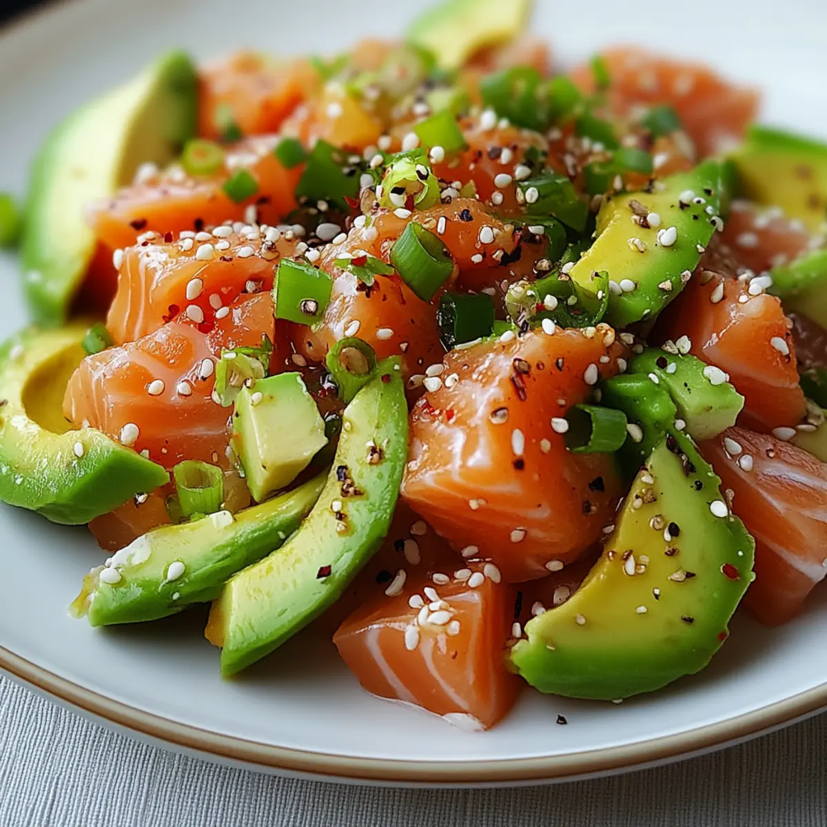 Avocado-Lachs-Salat - Nahaufnahme der leckeren Textur