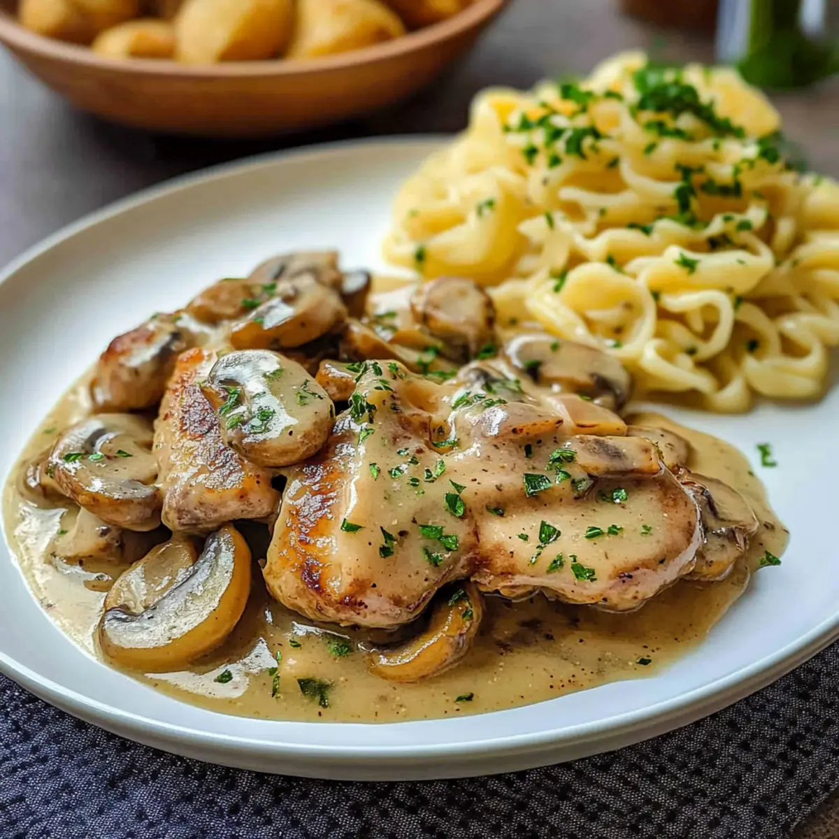 Schweinemedaillons in Champignon Rahmsoße mit Spätzle - Zutaten vorbereitet