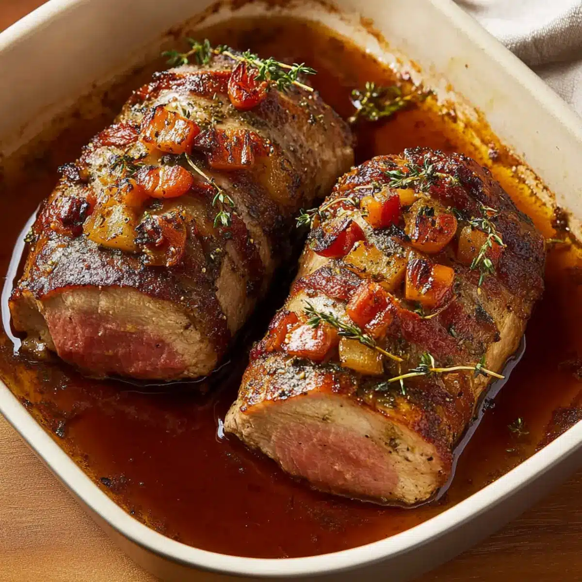 Filet im Speckmantel - Nahaufnahme der leckeren Textur