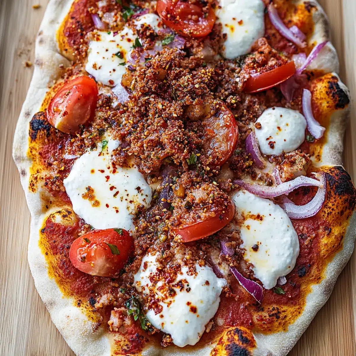 Lahmacun Rezept: die BESTE türkische Pizza selbst machen - Fertiges Gericht auf einem Teller