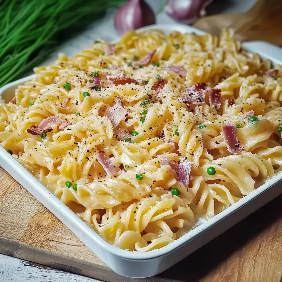 Flammkuchen Pasta Rezept - Zutaten vorbereitet