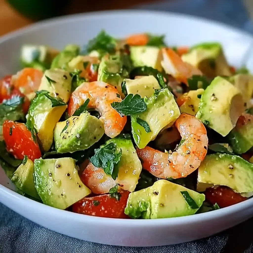 Kalter Garnelen und Avocado Salat