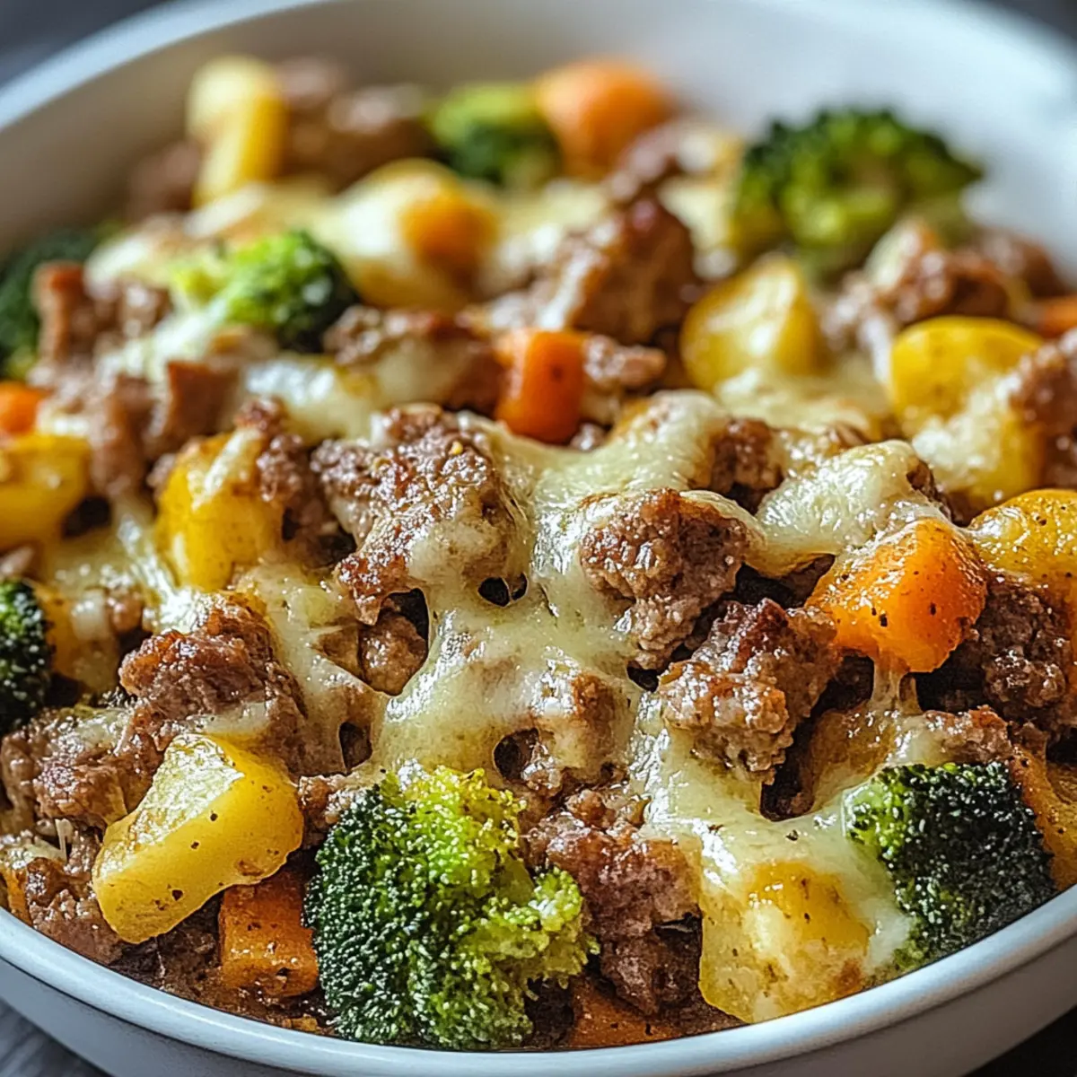 Fitness Auflauf mit Brokkoli und Hackfleisch