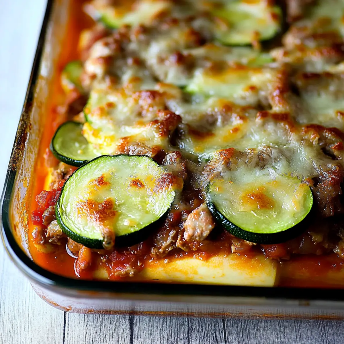 Zucchini-Hackfleisch-Auflauf: Ein einfaches Rezept entdecken! - Nahaufnahme der leckeren Textur